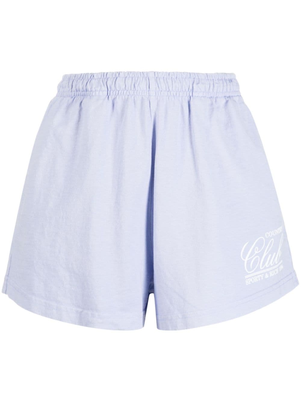 Sporty & Rich logo-print cotton shorts - Blue von Sporty & Rich