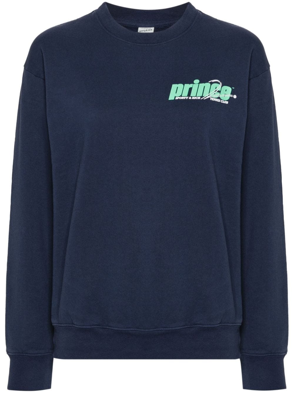 Sporty & Rich logo-print cotton sweatshirt - Blue von Sporty & Rich