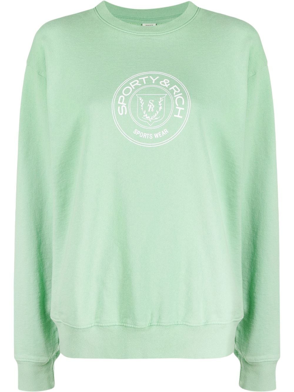 Sporty & Rich logo-print cotton sweatshirt - Green von Sporty & Rich