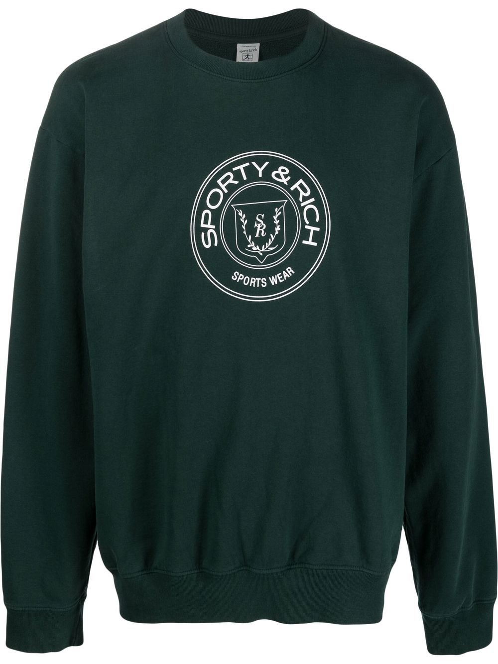 Sporty & Rich logo-print crew neck jumper - Green von Sporty & Rich