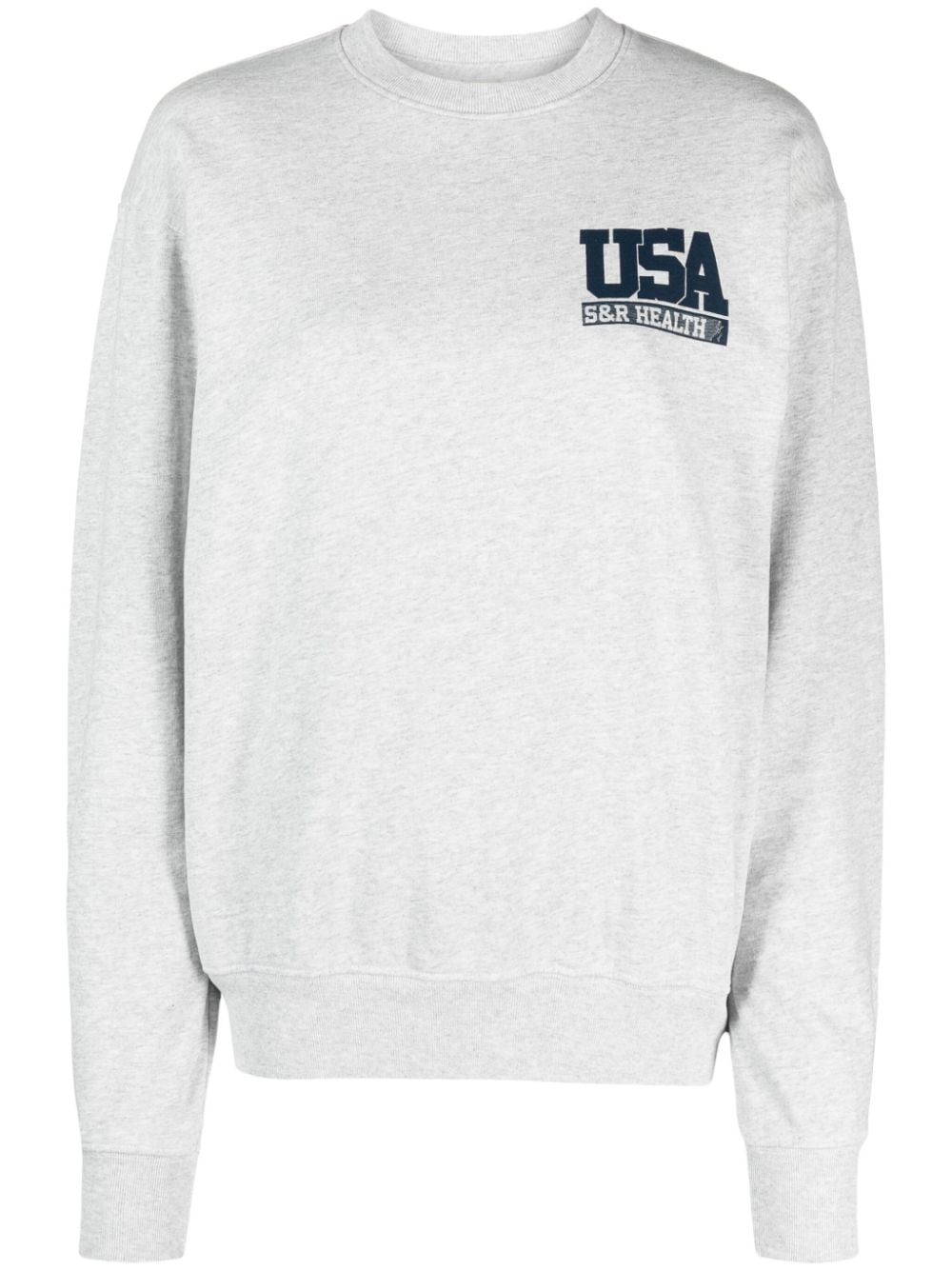 Sporty & Rich logo-print crew-neck sweatshirt - Grey von Sporty & Rich