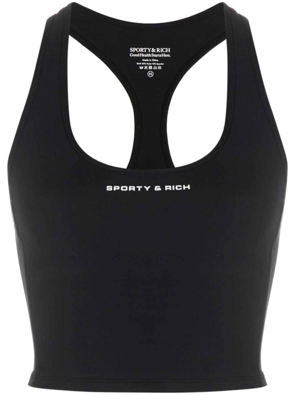 Sporty & Rich logo-print crop top - Black von Sporty & Rich