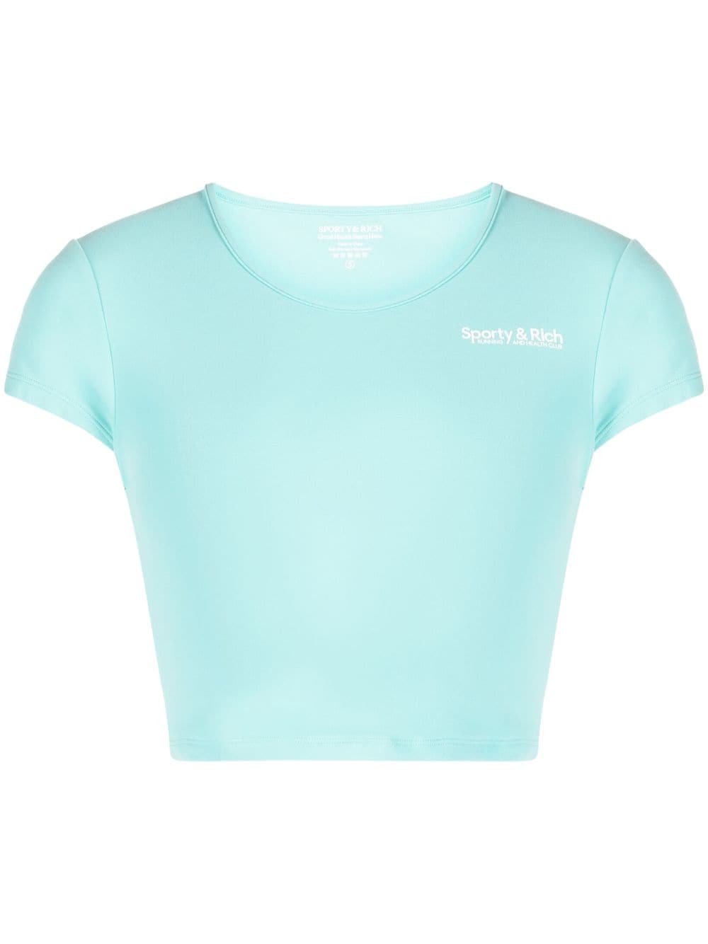 Sporty & Rich logo-print crop top - Blue von Sporty & Rich