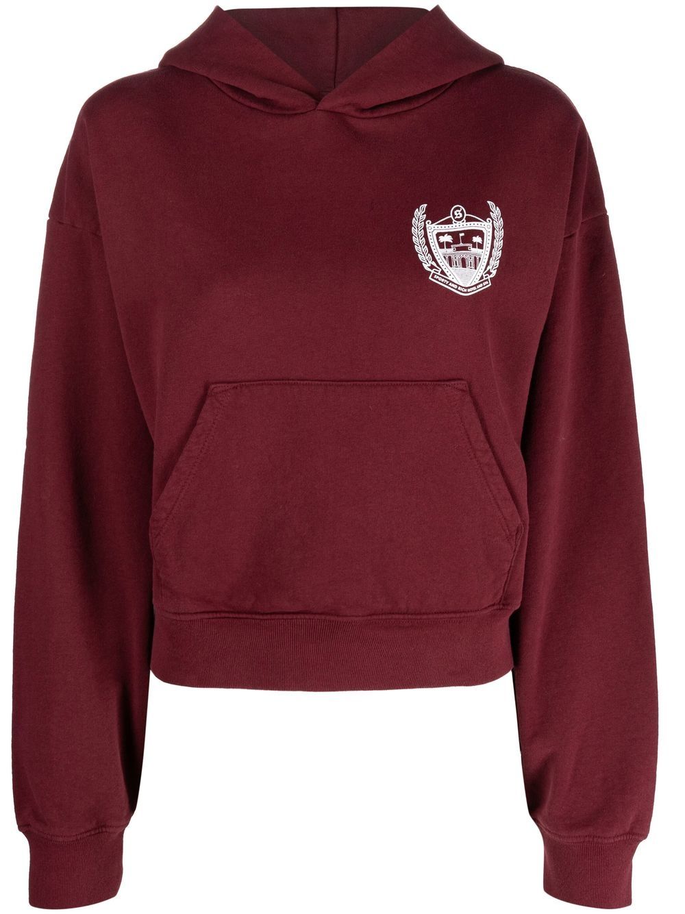 Sporty & Rich logo-print cropped hoodie - Red von Sporty & Rich