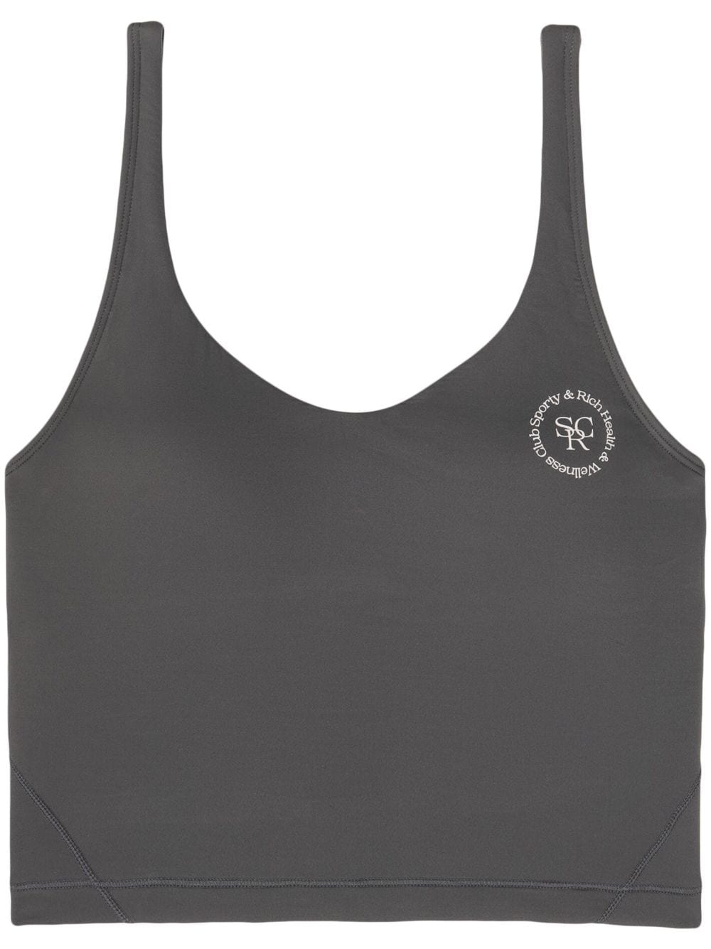 Sporty & Rich logo-print cropped top - Grey von Sporty & Rich