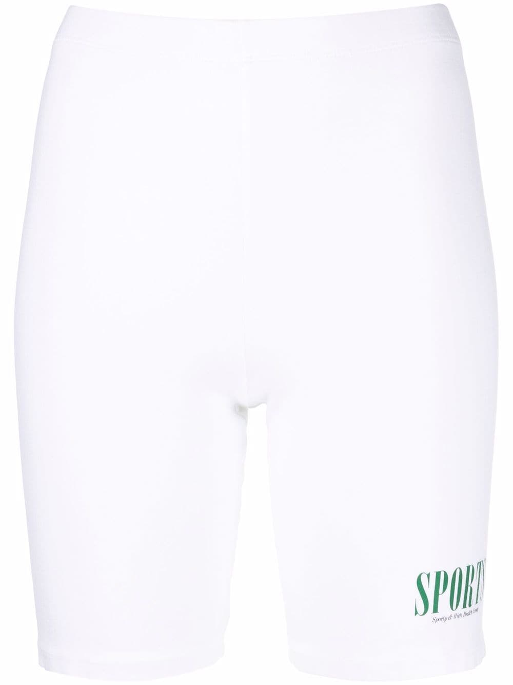 Sporty & Rich logo-print cycling shorts - White von Sporty & Rich