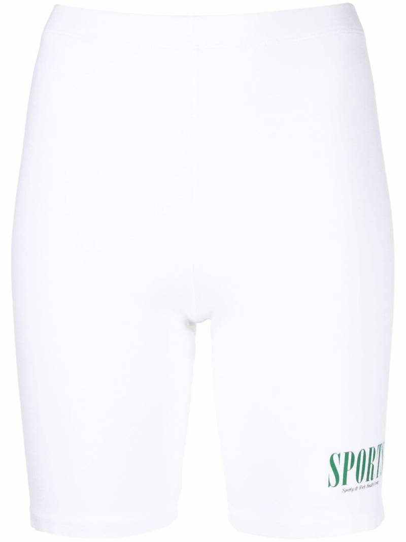 Sporty & Rich logo-print cycling shorts - White von Sporty & Rich