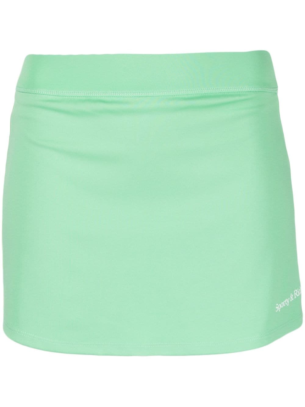 Sporty & Rich logo-print elasticated-waistband miniskirt - Green von Sporty & Rich