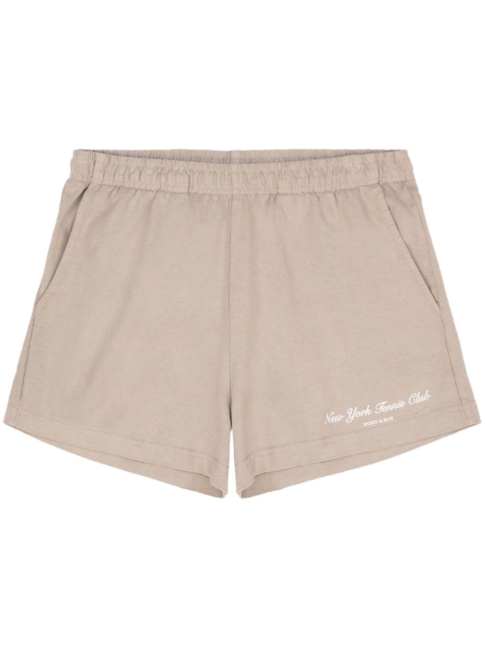 Sporty & Rich logo-print elasticated-waistband shorts - Neutrals von Sporty & Rich