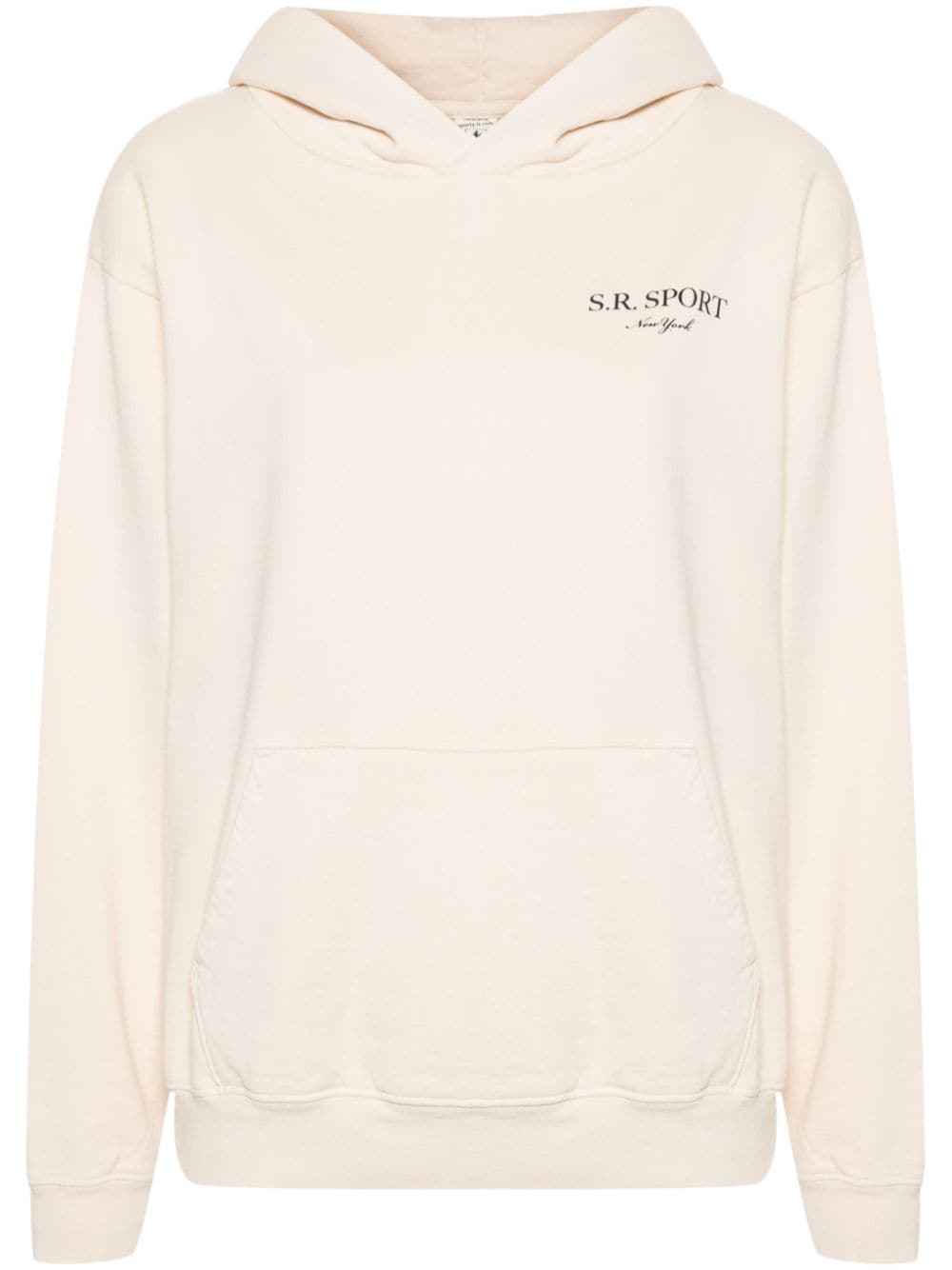 Sporty & Rich logo-print hoodie - Neutrals von Sporty & Rich