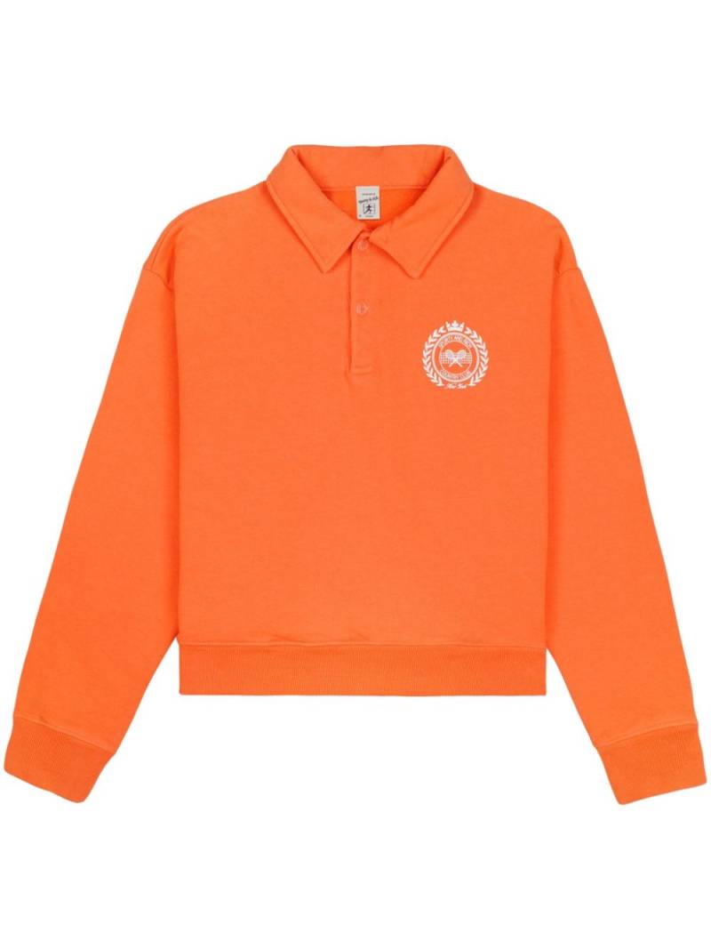 Sporty & Rich logo-print polo-collar sweatshirt - Orange von Sporty & Rich