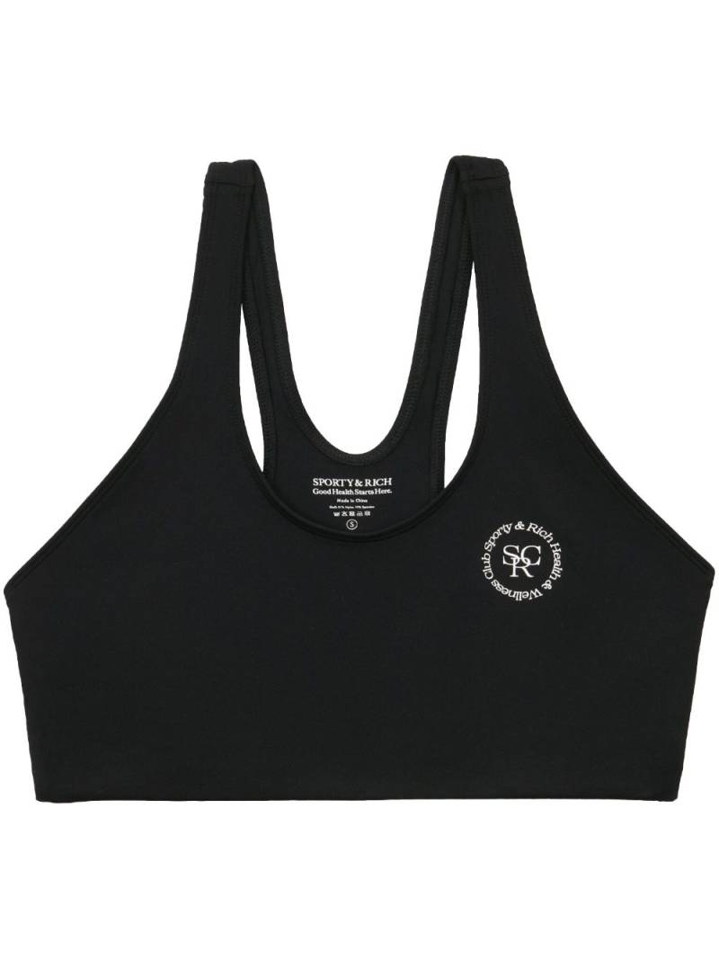 Sporty & Rich logo-print sports bra - Black von Sporty & Rich