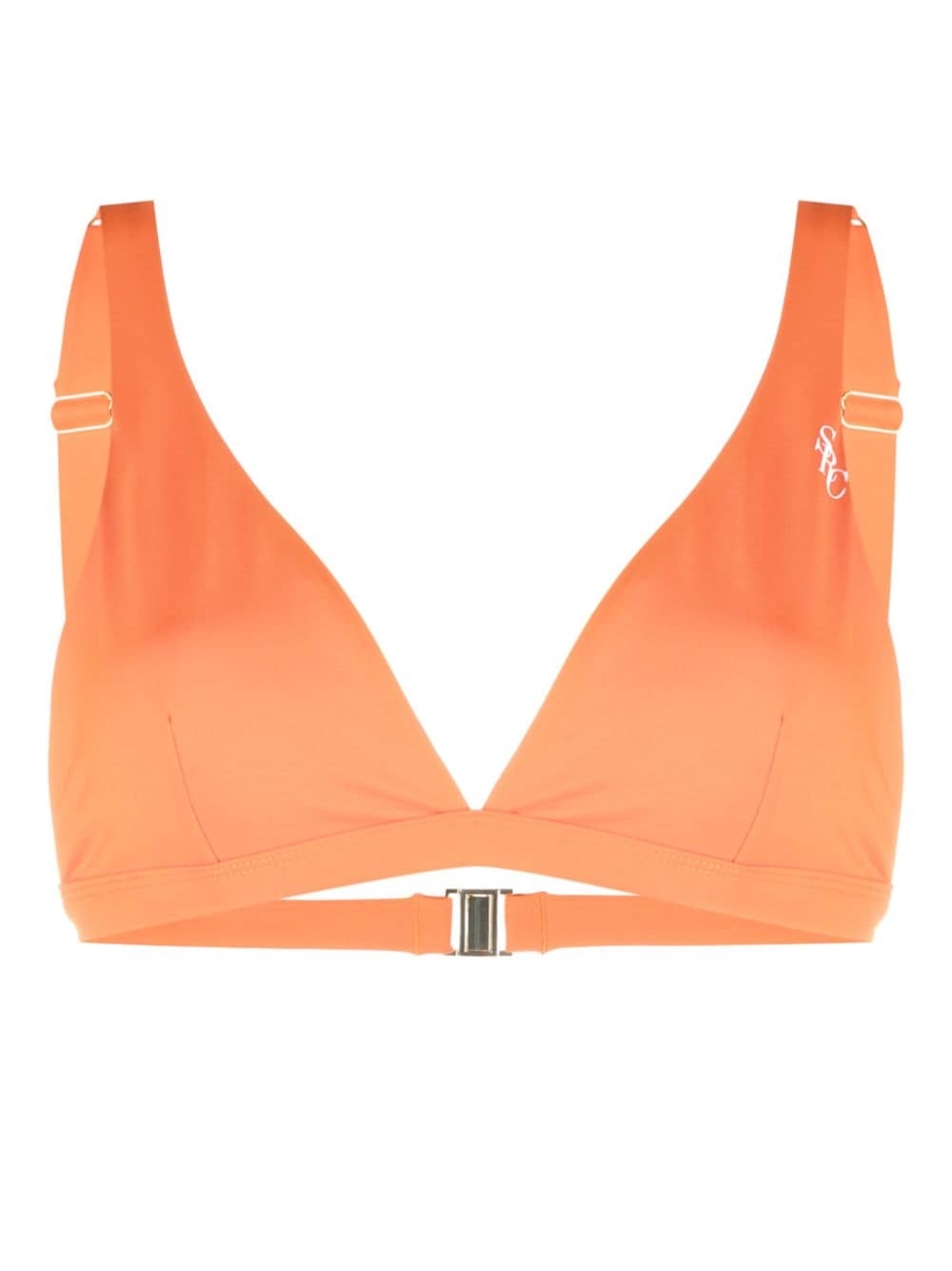 Sporty & Rich logo-print triangle bikini top - Orange von Sporty & Rich