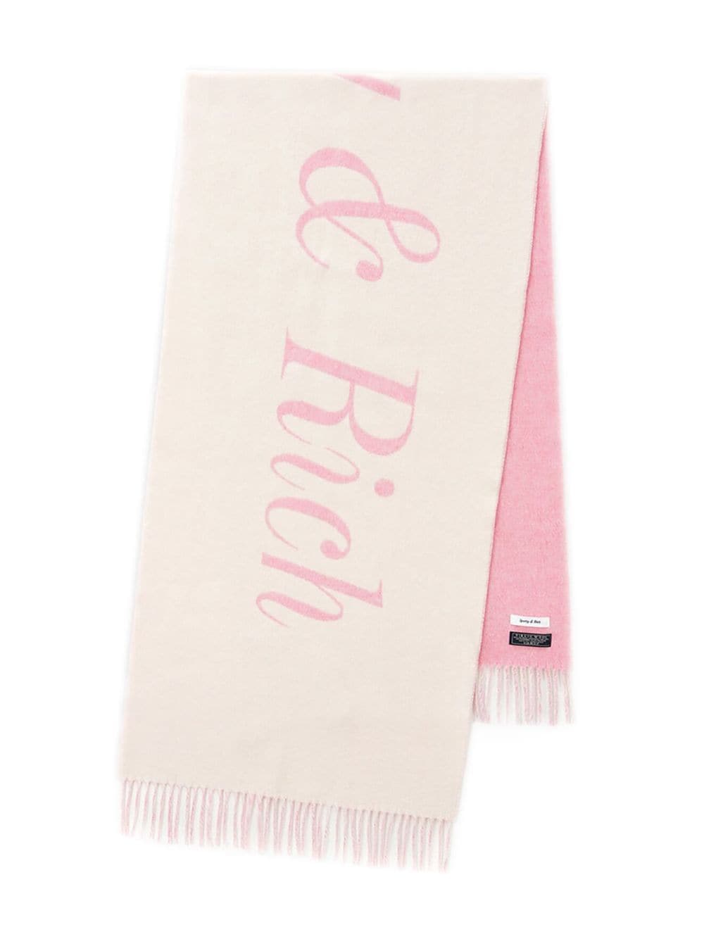 Sporty & Rich logo-print wool-blend scarf - Neutrals von Sporty & Rich