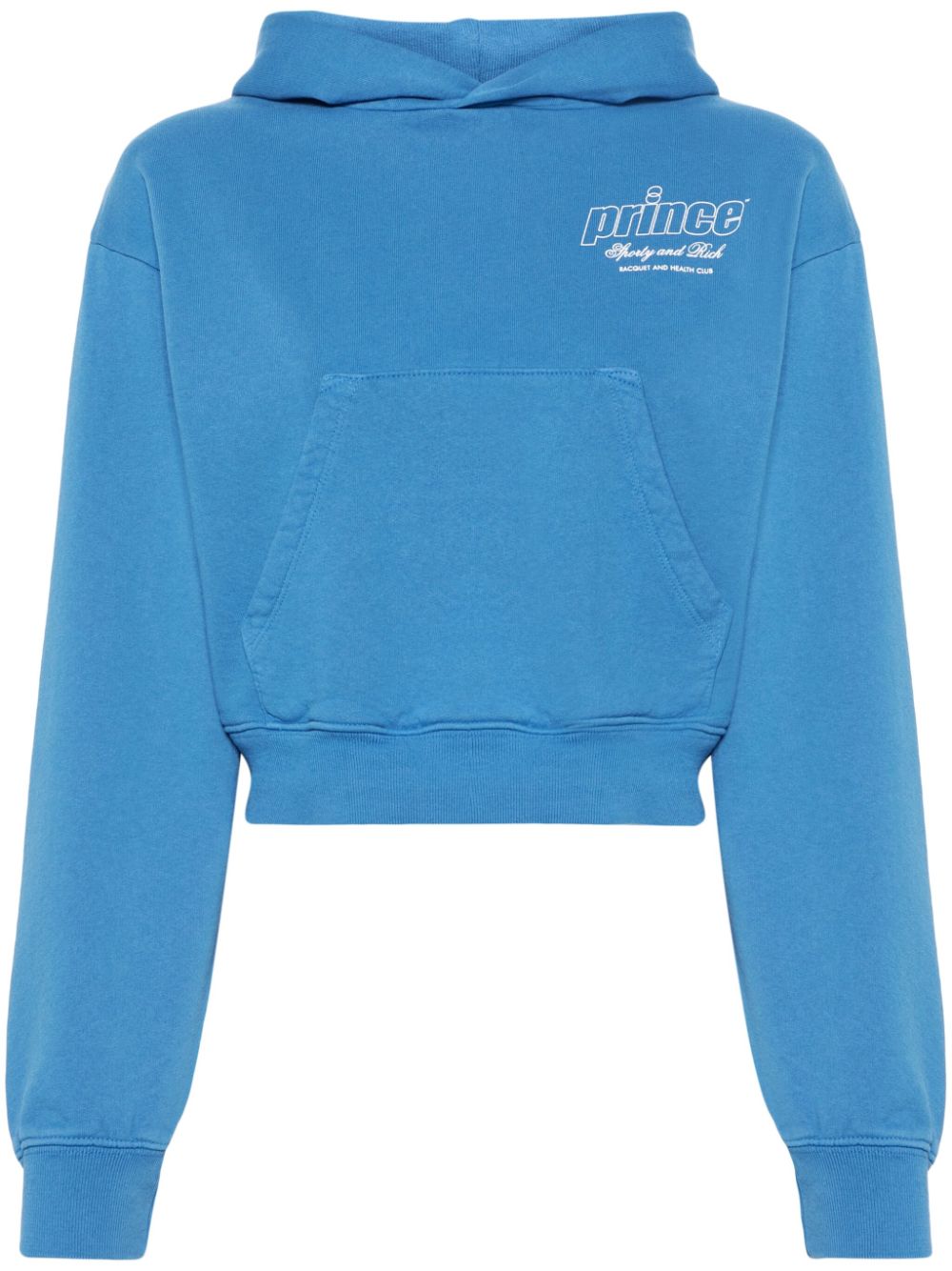 Sporty & Rich logo-printed cropped hoodie - Blue von Sporty & Rich