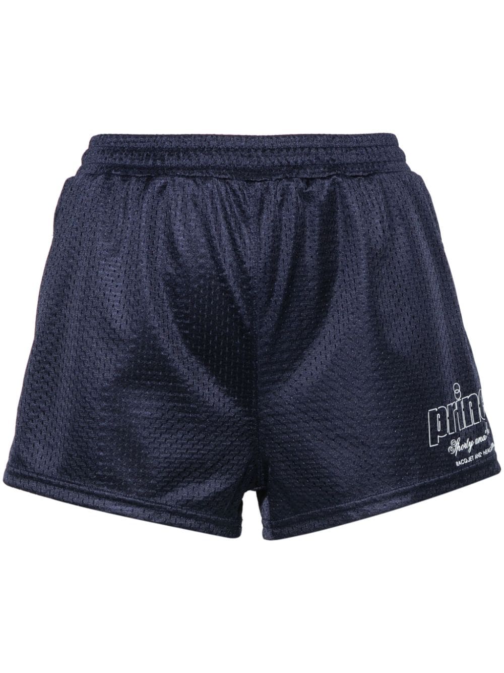 Sporty & Rich logo-printed mesh mini shorts - Blue von Sporty & Rich