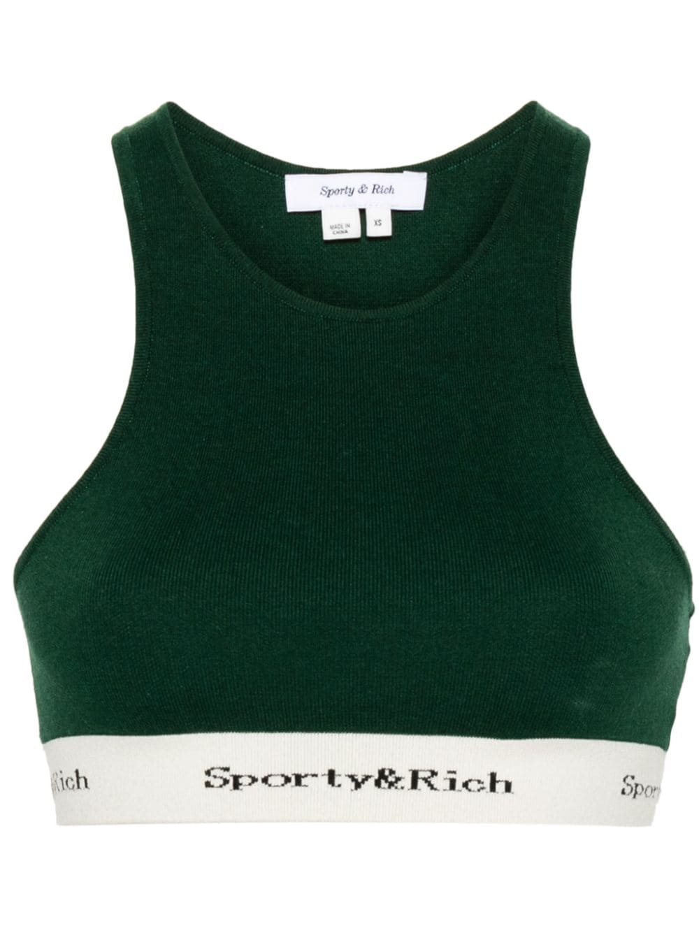 Sporty & Rich logo-underband racerback top - Green von Sporty & Rich