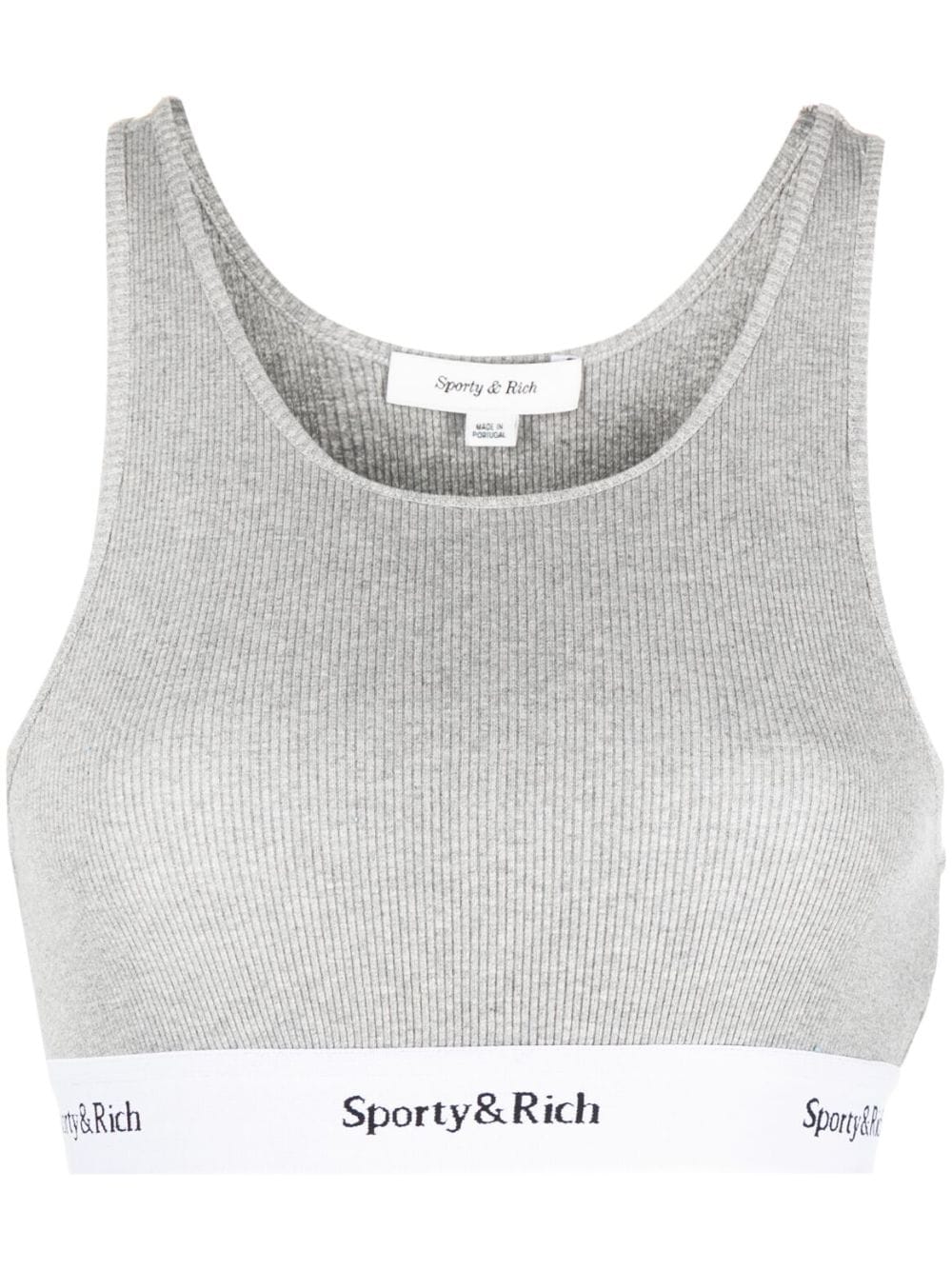 Sporty & Rich logo-underband ribbed sports bra - Grey von Sporty & Rich