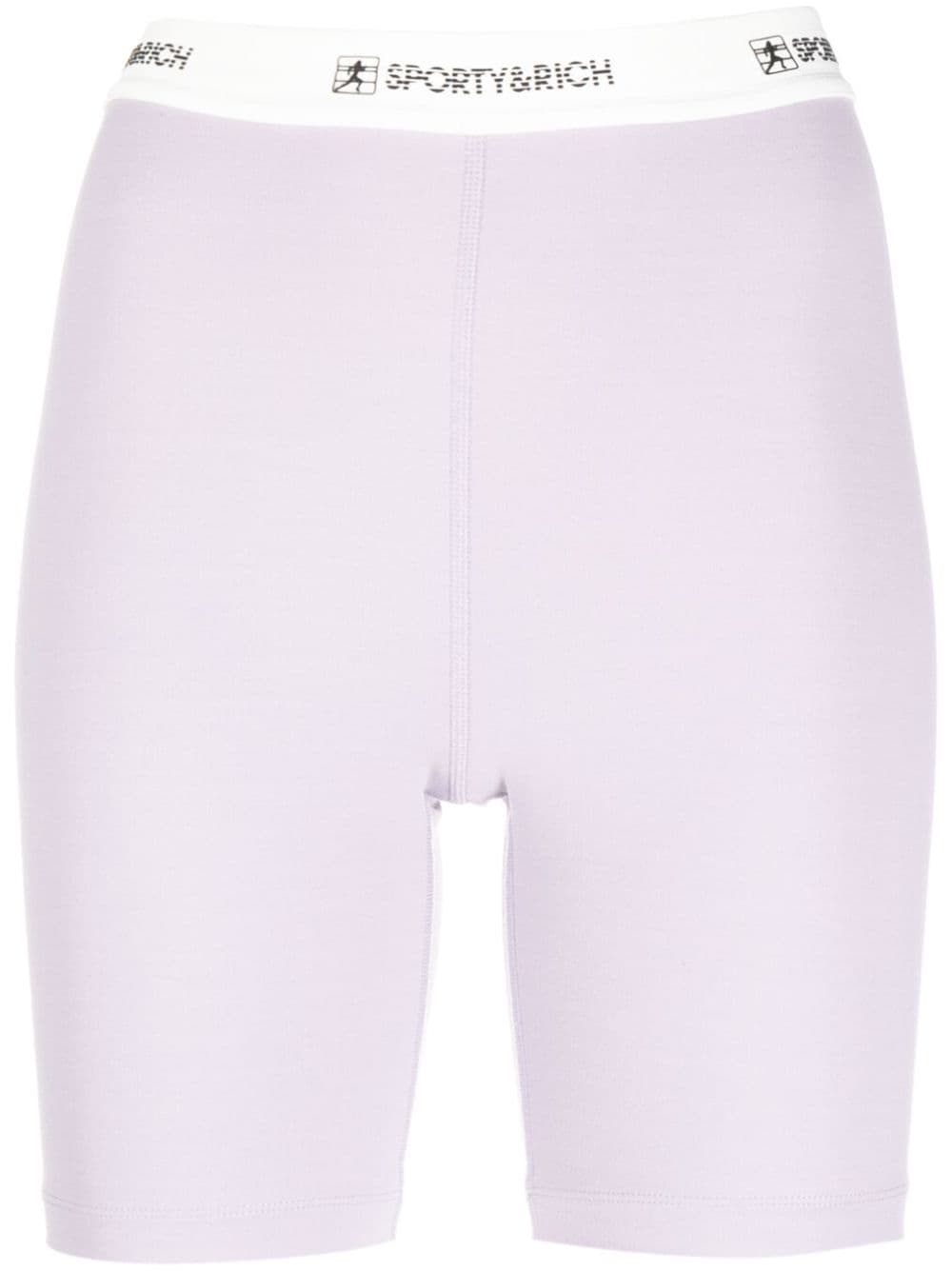 Sporty & Rich logo-waistband shorts - Purple von Sporty & Rich