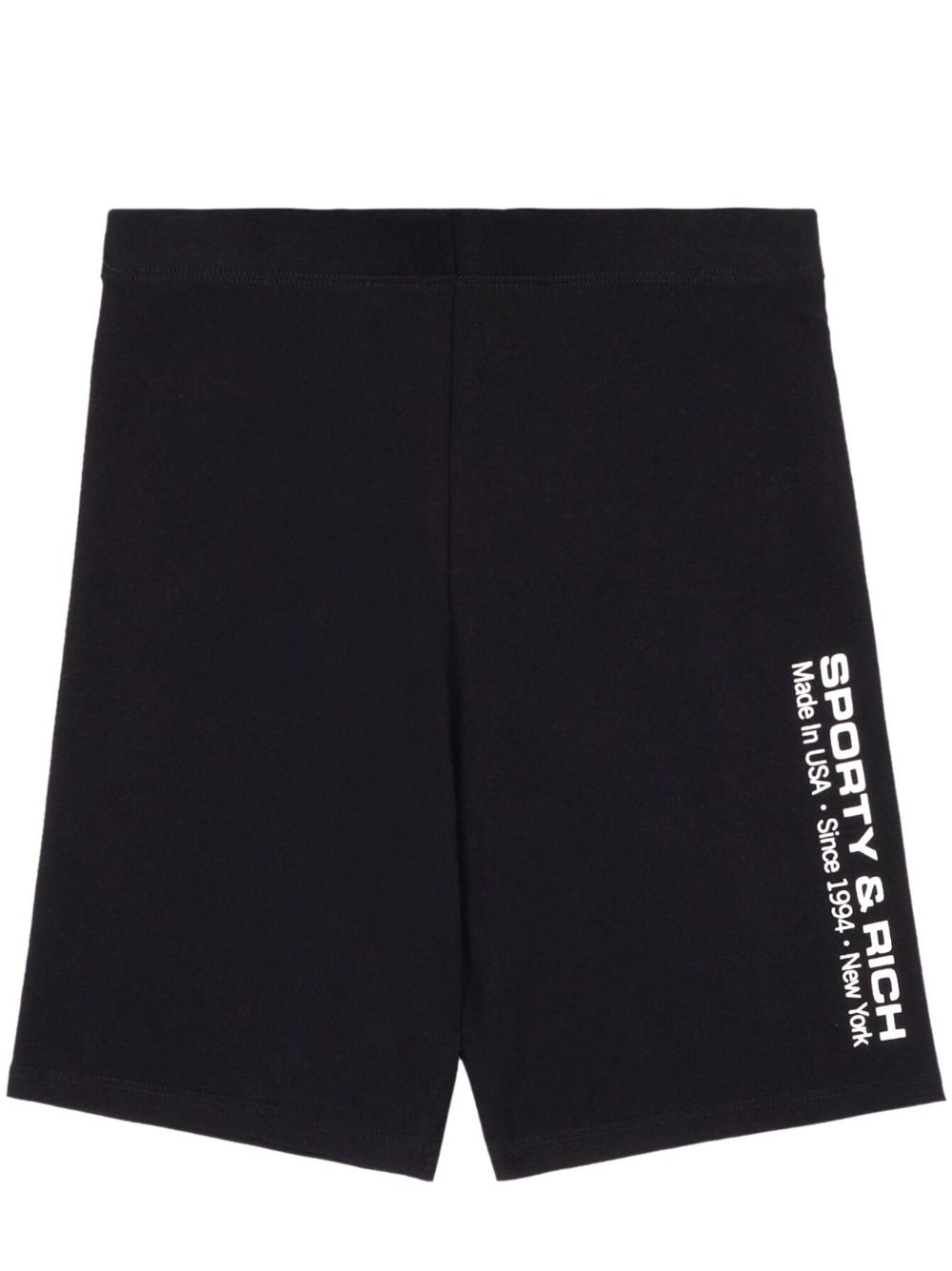 Sporty & Rich reflective logo-print cycling shorts - Black von Sporty & Rich