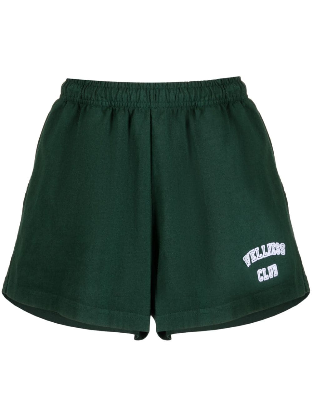 Sporty & Rich slogan-embroidered cotton shorts - Green von Sporty & Rich