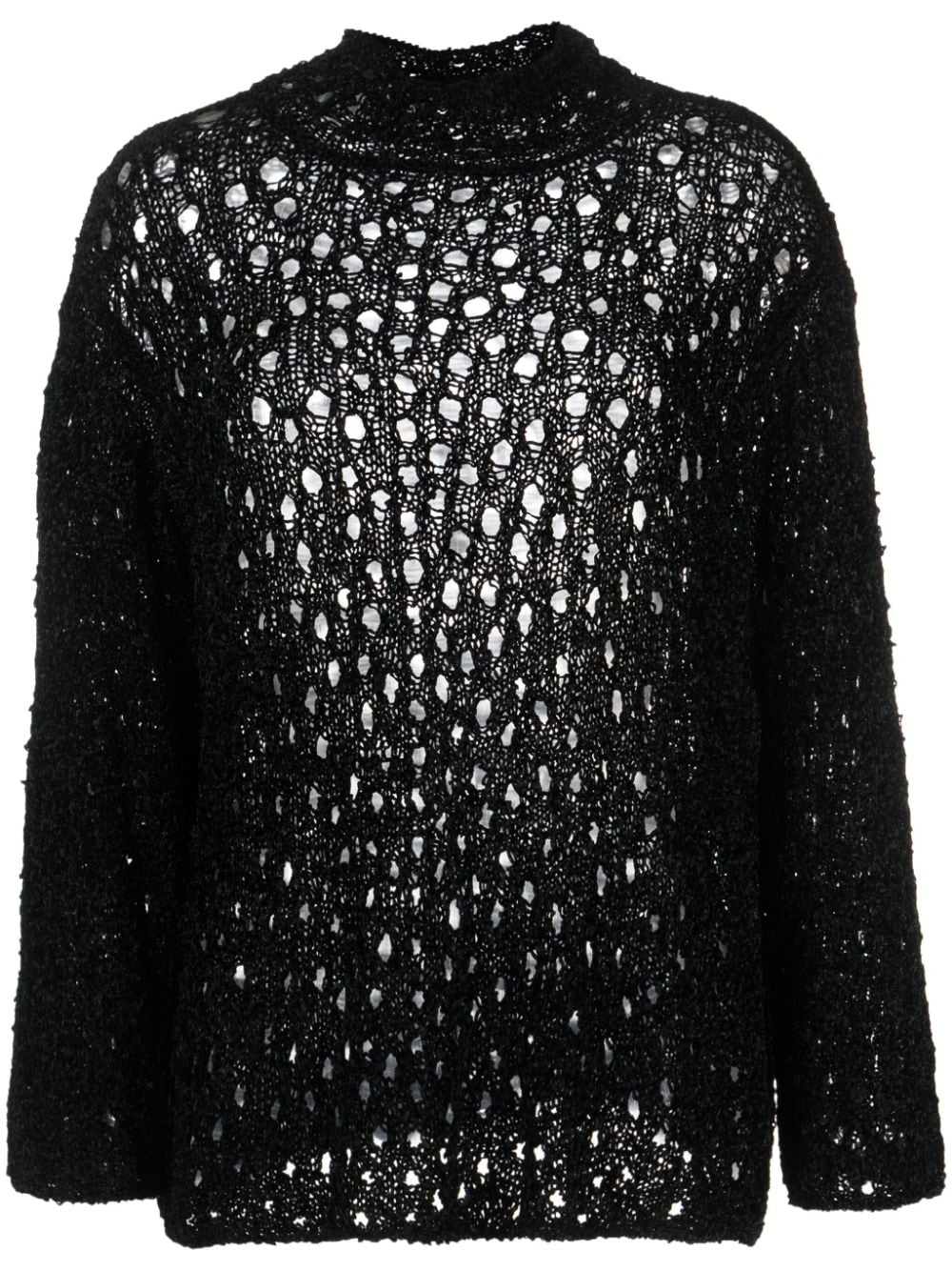 Ssheena open-knit high-neck jumper - Black von Ssheena