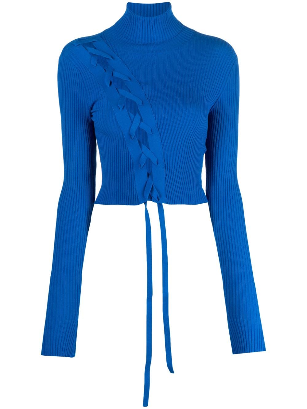 Ssheena tie-fastening ribbed-knit jumper - Blue von Ssheena