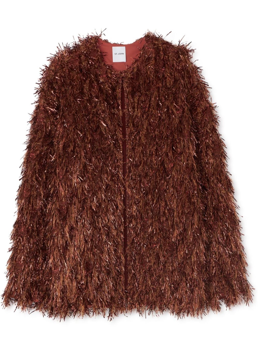 St. John faux-fur metallic-thread jacket - Brown von St. John