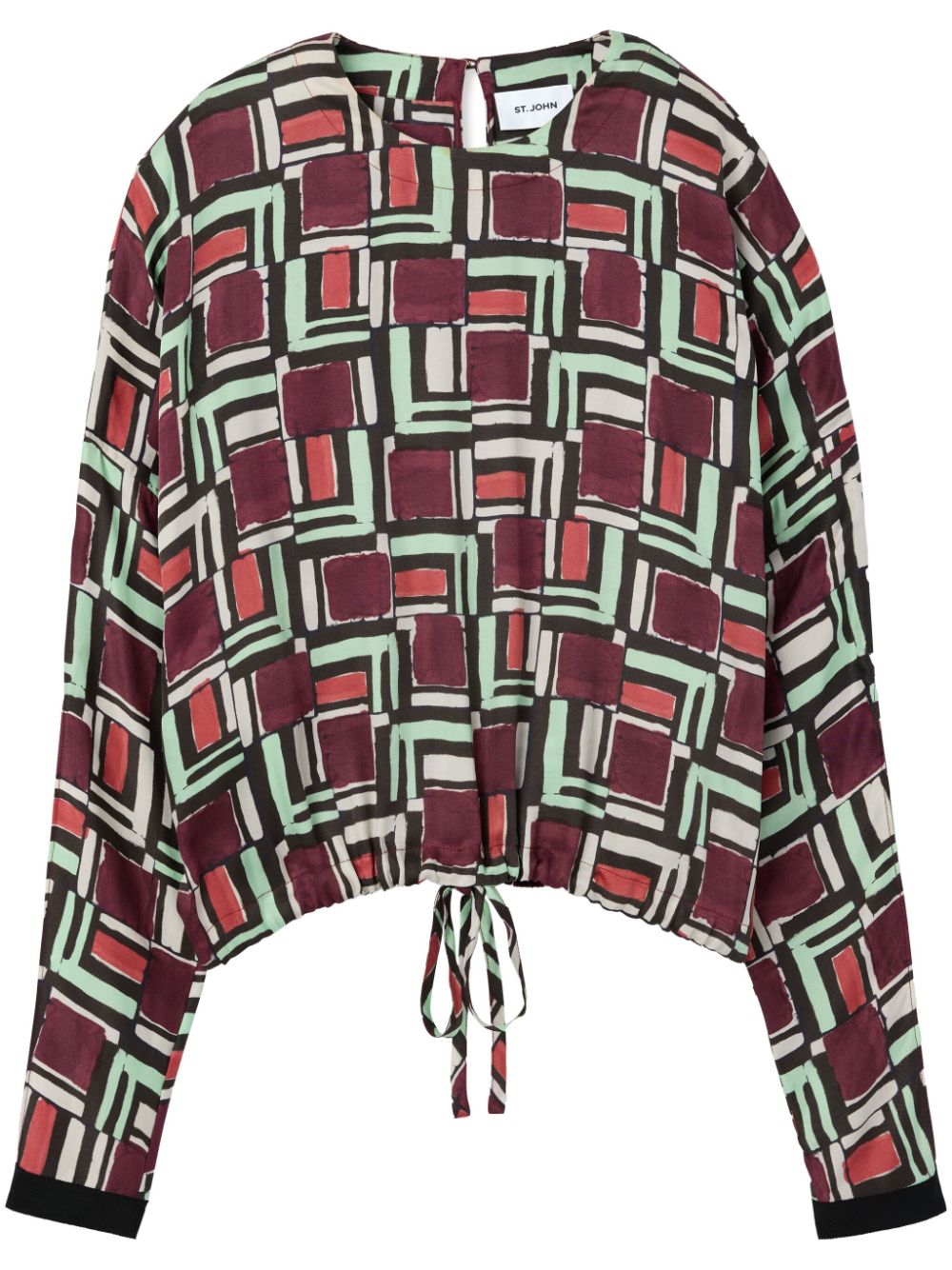St. John geometric-print blouse - Red von St. John