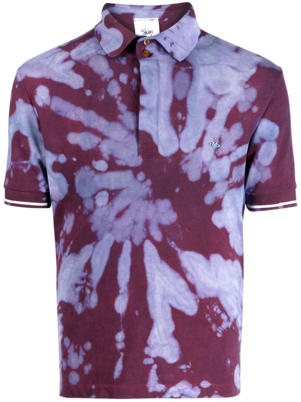 Stain Shade tie-die print cotton polo shirt - Purple von Stain Shade
