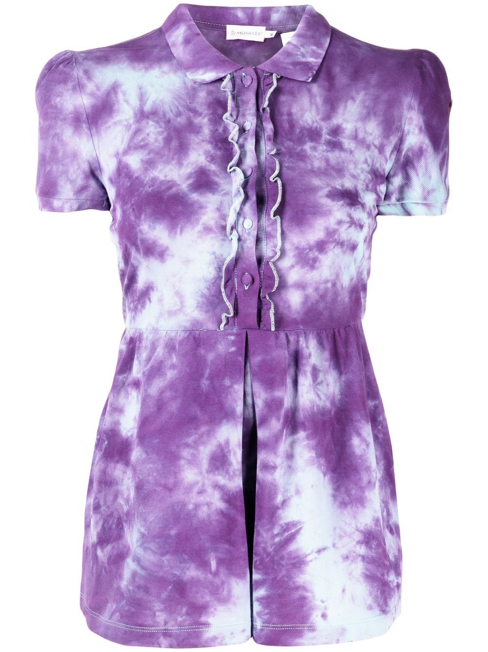 Stain Shade tie-dye peplum polo top - Purple von Stain Shade