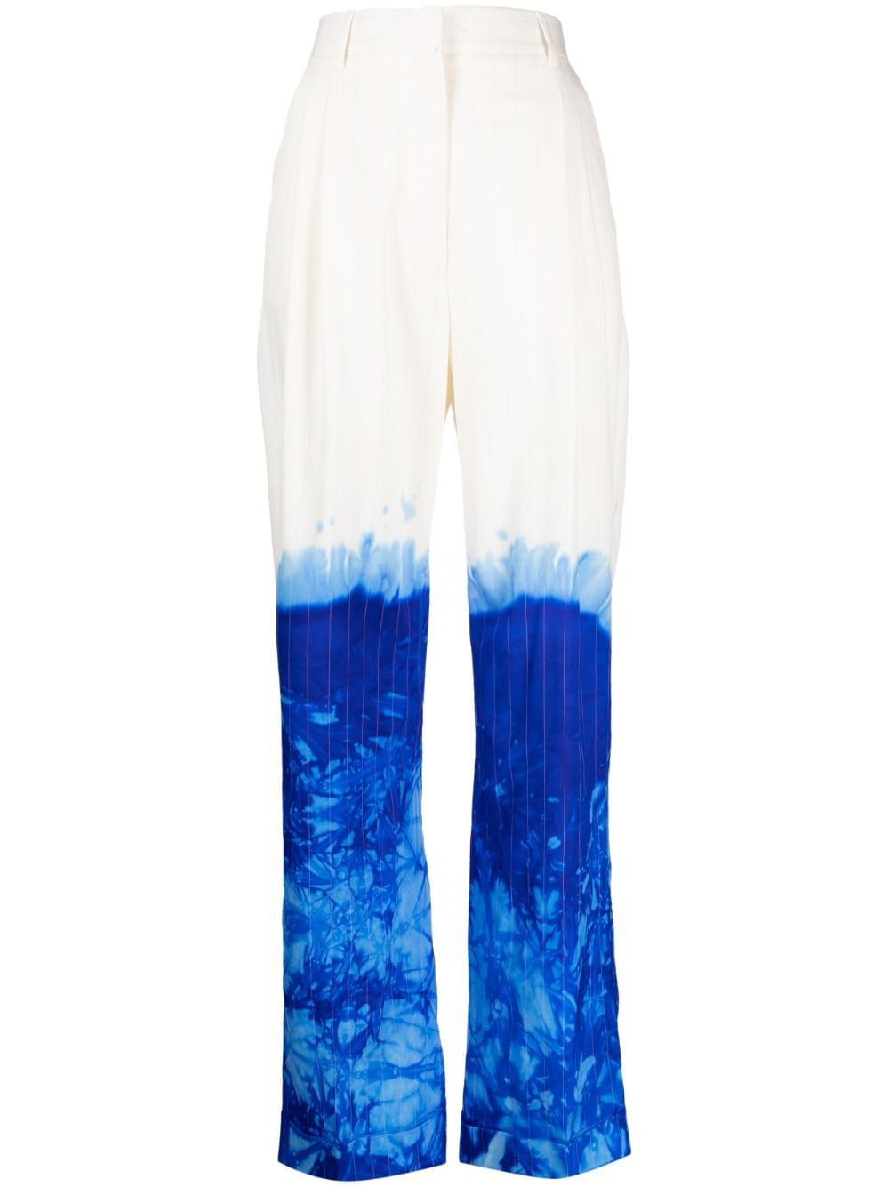 Stain Shade tie-dye wool suit trousers - White von Stain Shade