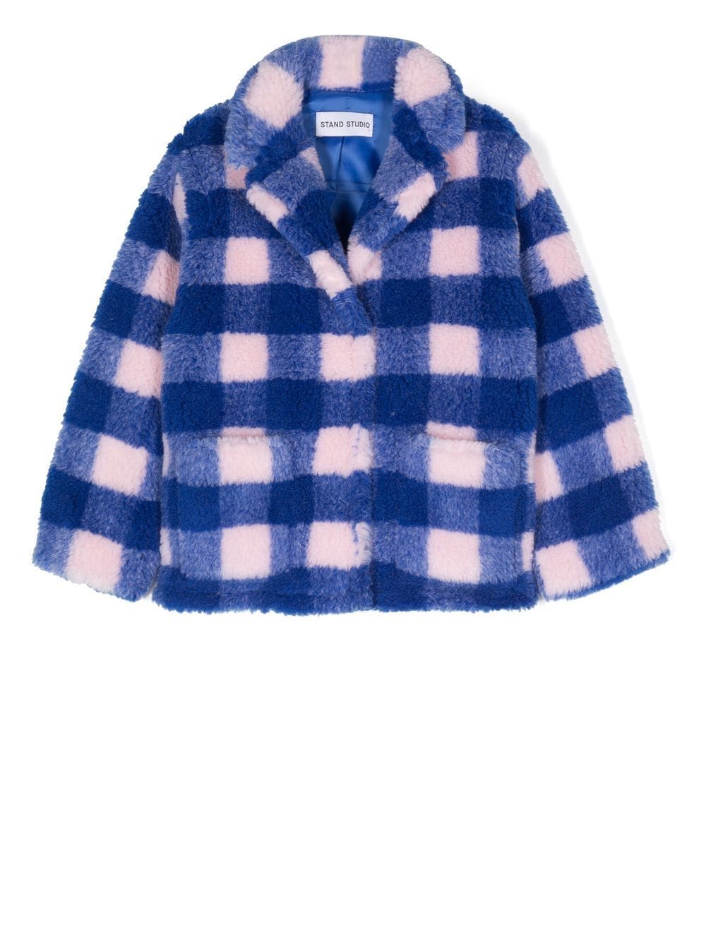 STAND STUDIO Kids check-pattern single-breasted coat - Blue von STAND STUDIO Kids