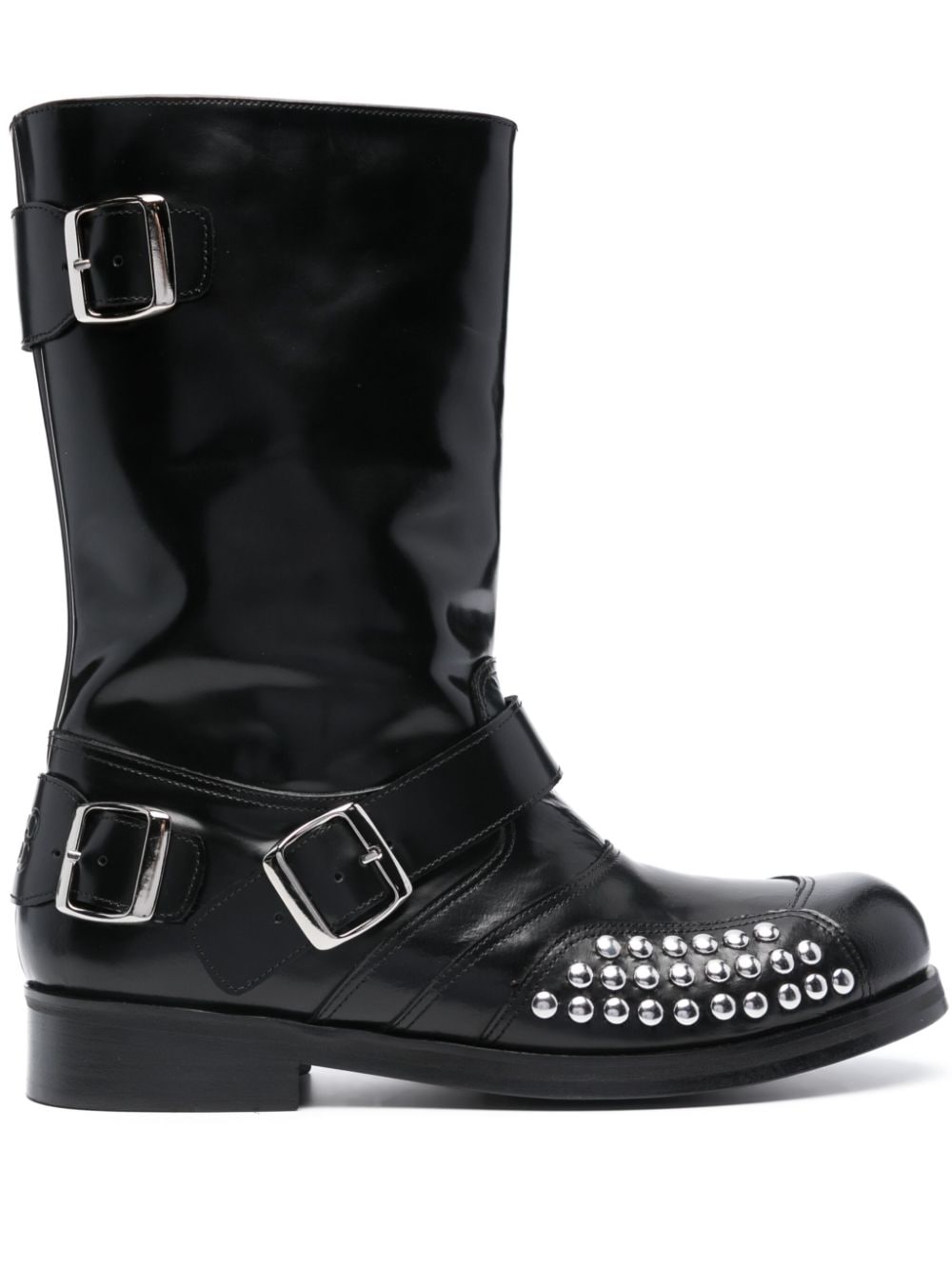 Stefan Cooke leather biker boots - Black