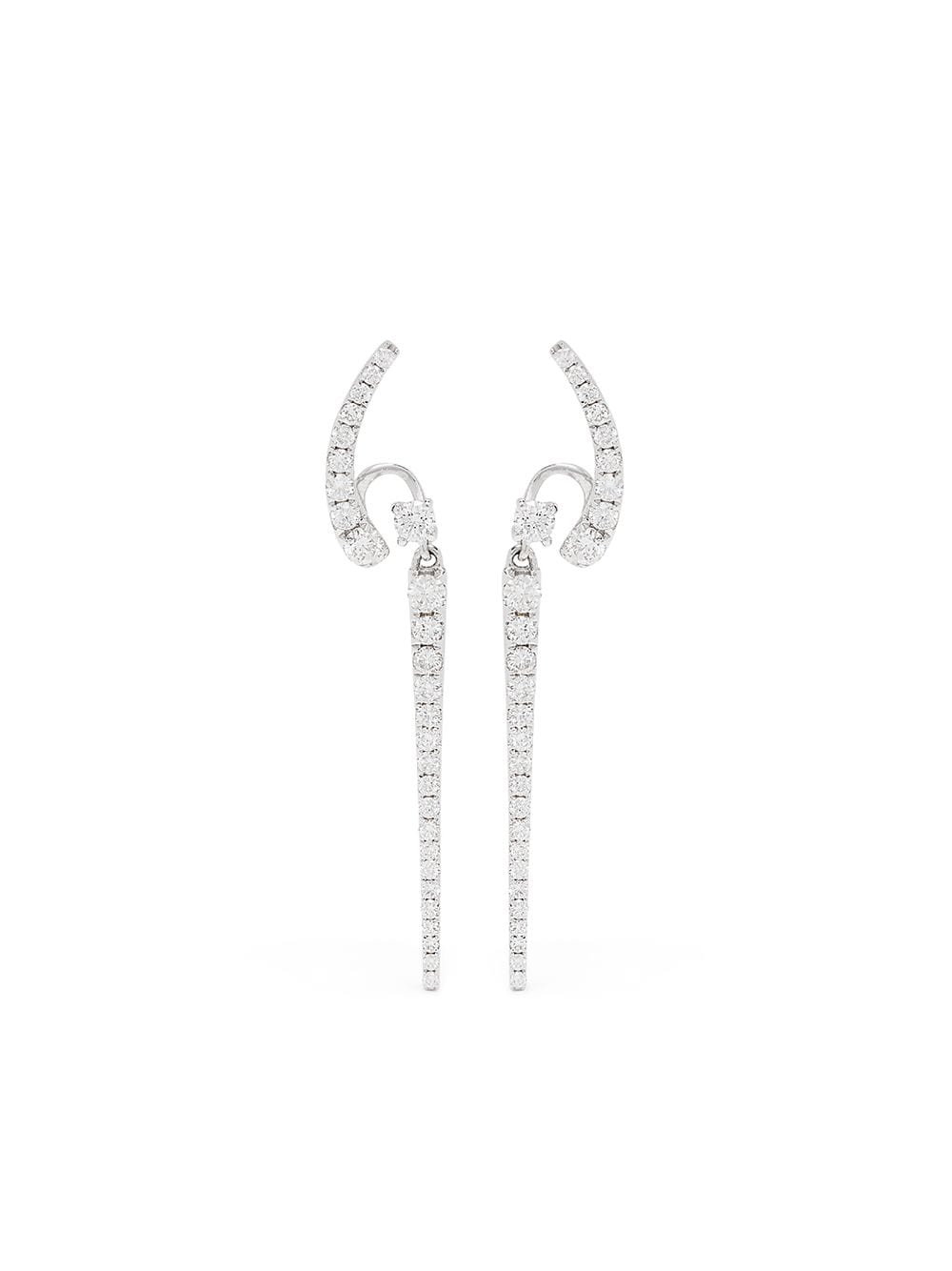 Stefere 18kt white gold diamond drop earrings - Silver von Stefere