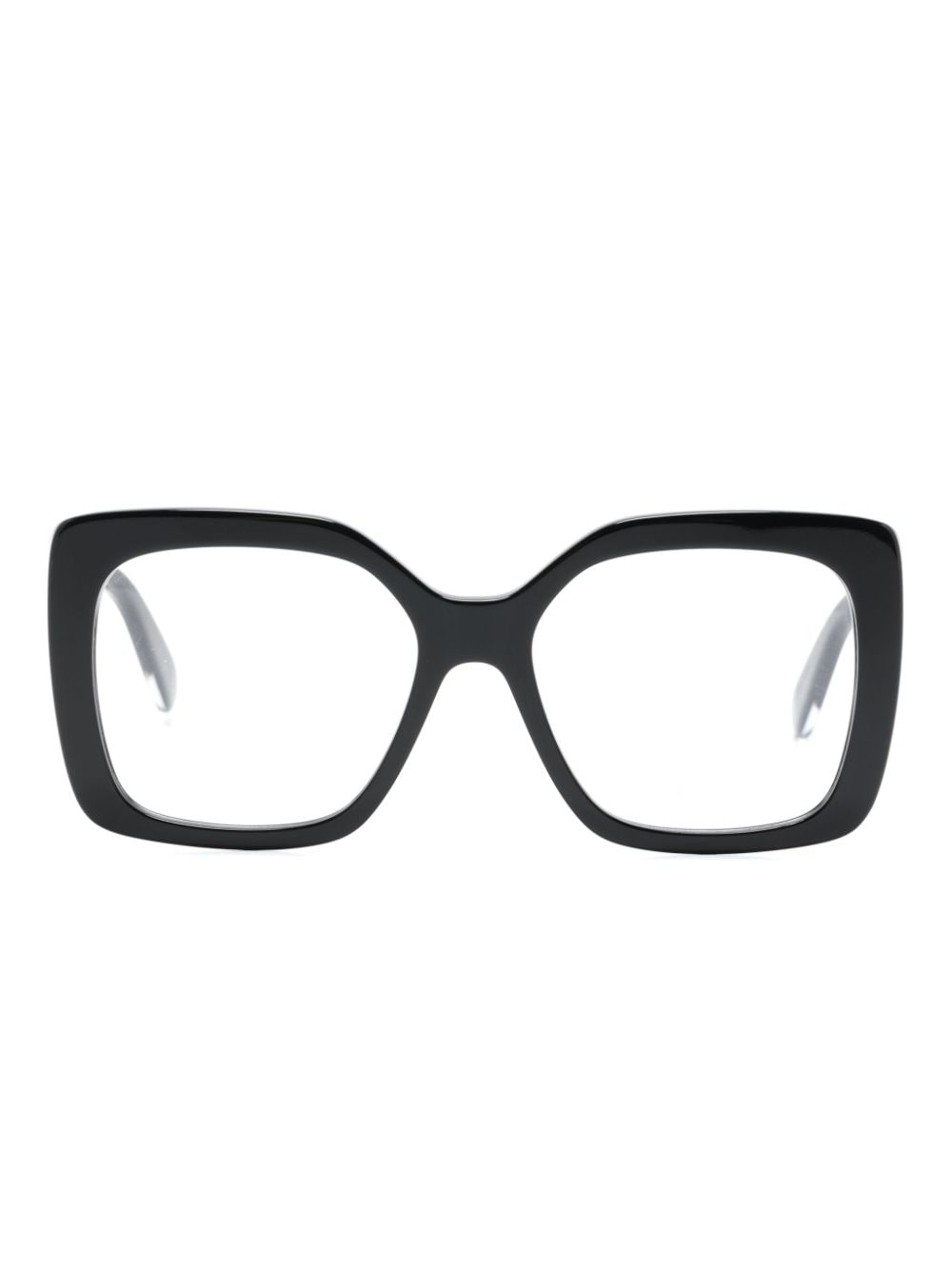Stella McCartney Eyewear logo-engraved square-frame glasses - Black von Stella McCartney Eyewear