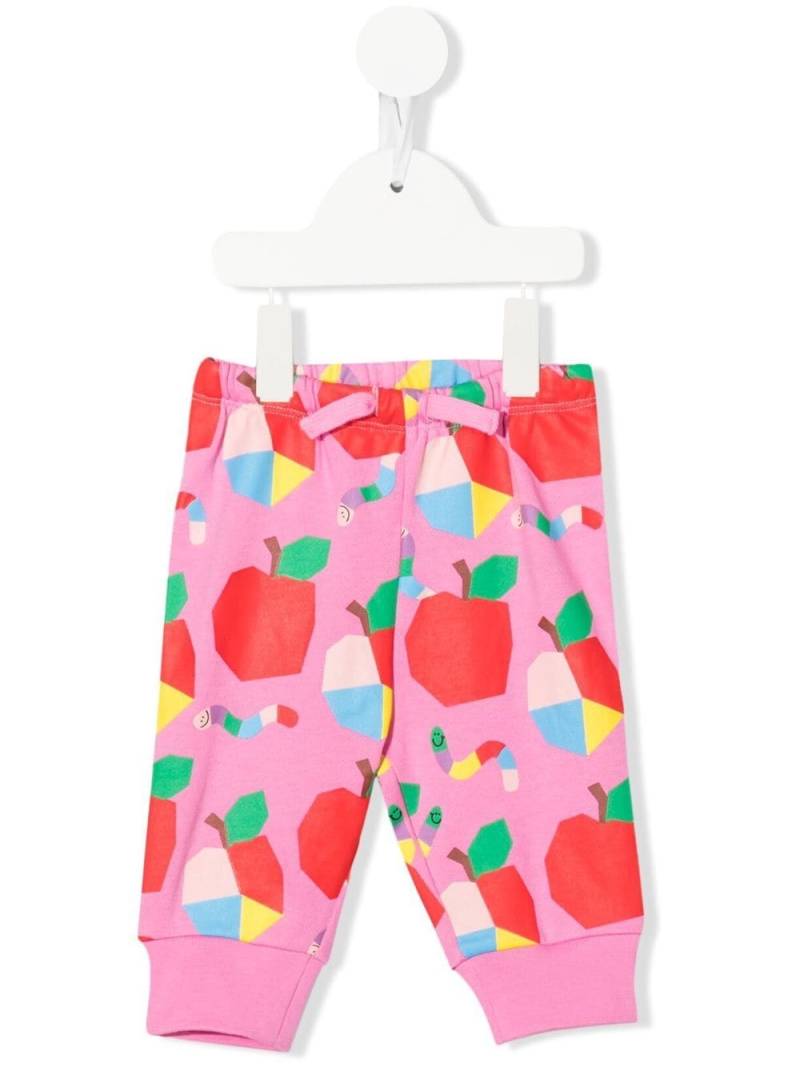 Stella McCartney Kids Apple & Worms print fleece joggers - Pink von Stella McCartney Kids