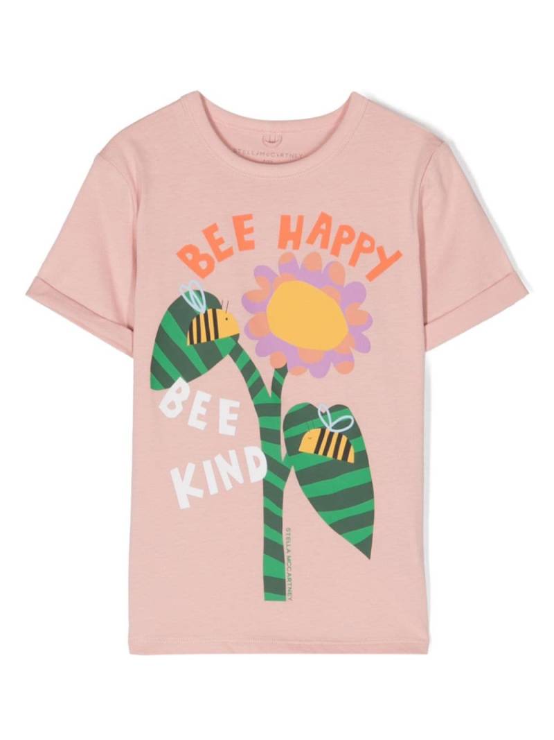 Stella McCartney Kids Bee Happy cotton T-shirt - Pink von Stella McCartney Kids