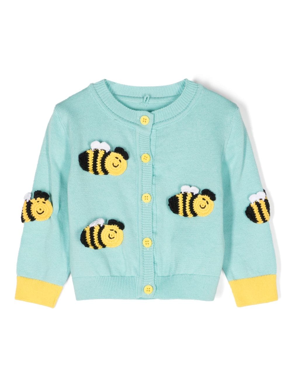 Stella McCartney Kids Bee crochet-detail cotton cardigan - Blue von Stella McCartney Kids