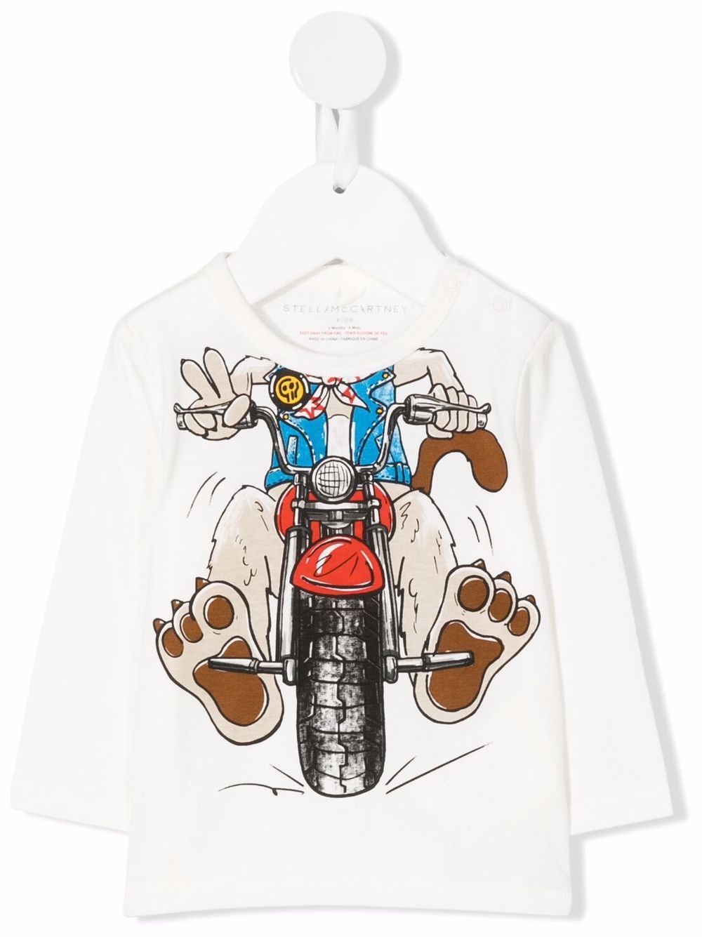 Stella McCartney Kids Doggie Rider-print sustainable cotton T-shirt - White von Stella McCartney Kids