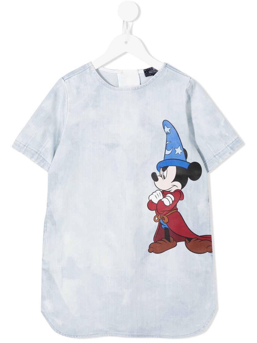 Stella McCartney Kids Fantasia Mickey bleached-effect denim dress - Blue von Stella McCartney Kids