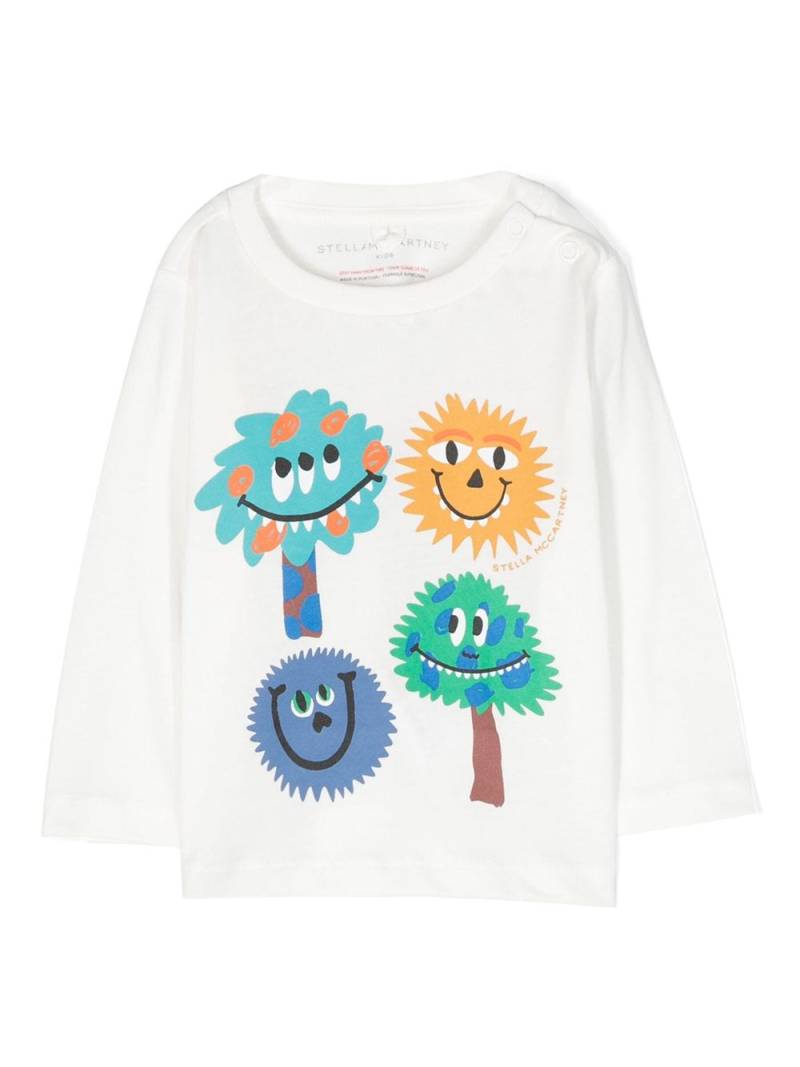 Stella McCartney Kids Monster Face-print cotton T-Shirt - White von Stella McCartney Kids
