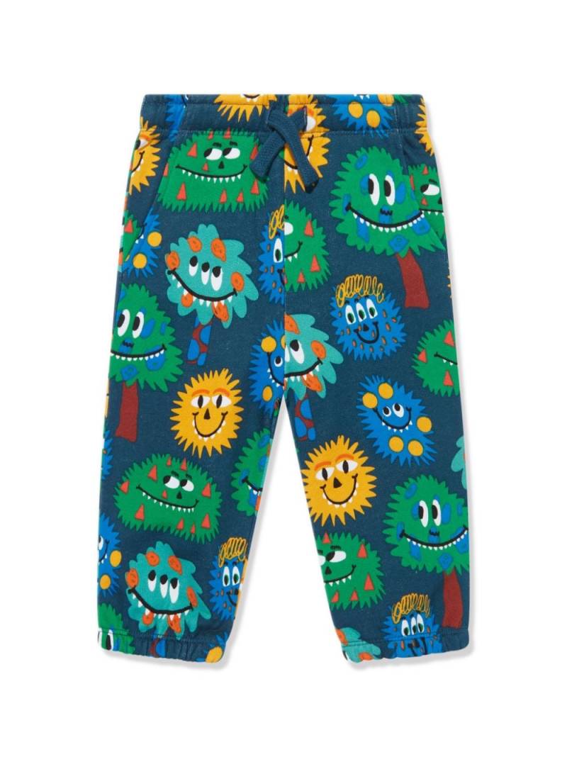 Stella McCartney Kids Monster-print cotton leggings - Blue von Stella McCartney Kids