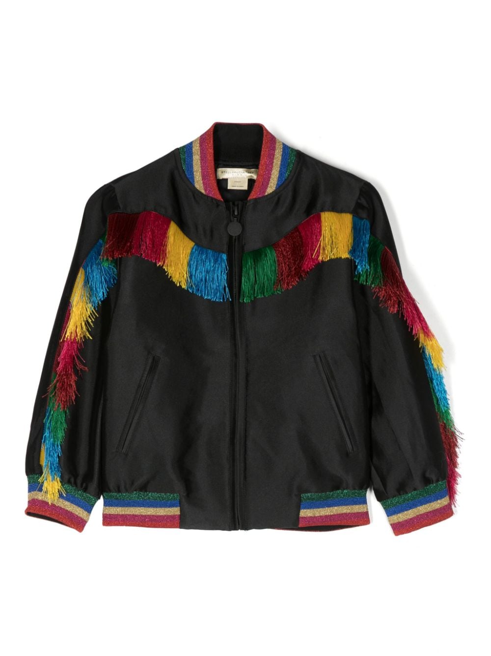 Stella McCartney Kids Rainbow fringed bomber jacket - Black von Stella McCartney Kids