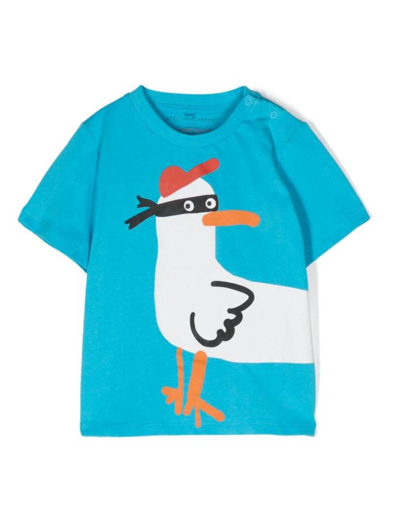 Stella McCartney Kids Seagull Bandit cotton T-shirt - Blue von Stella McCartney Kids