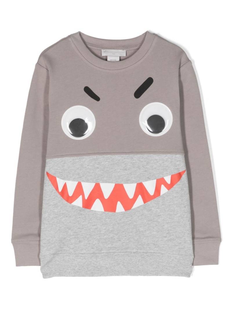 Stella McCartney Kids Shark Face colour-block sweatshirt - Grey von Stella McCartney Kids
