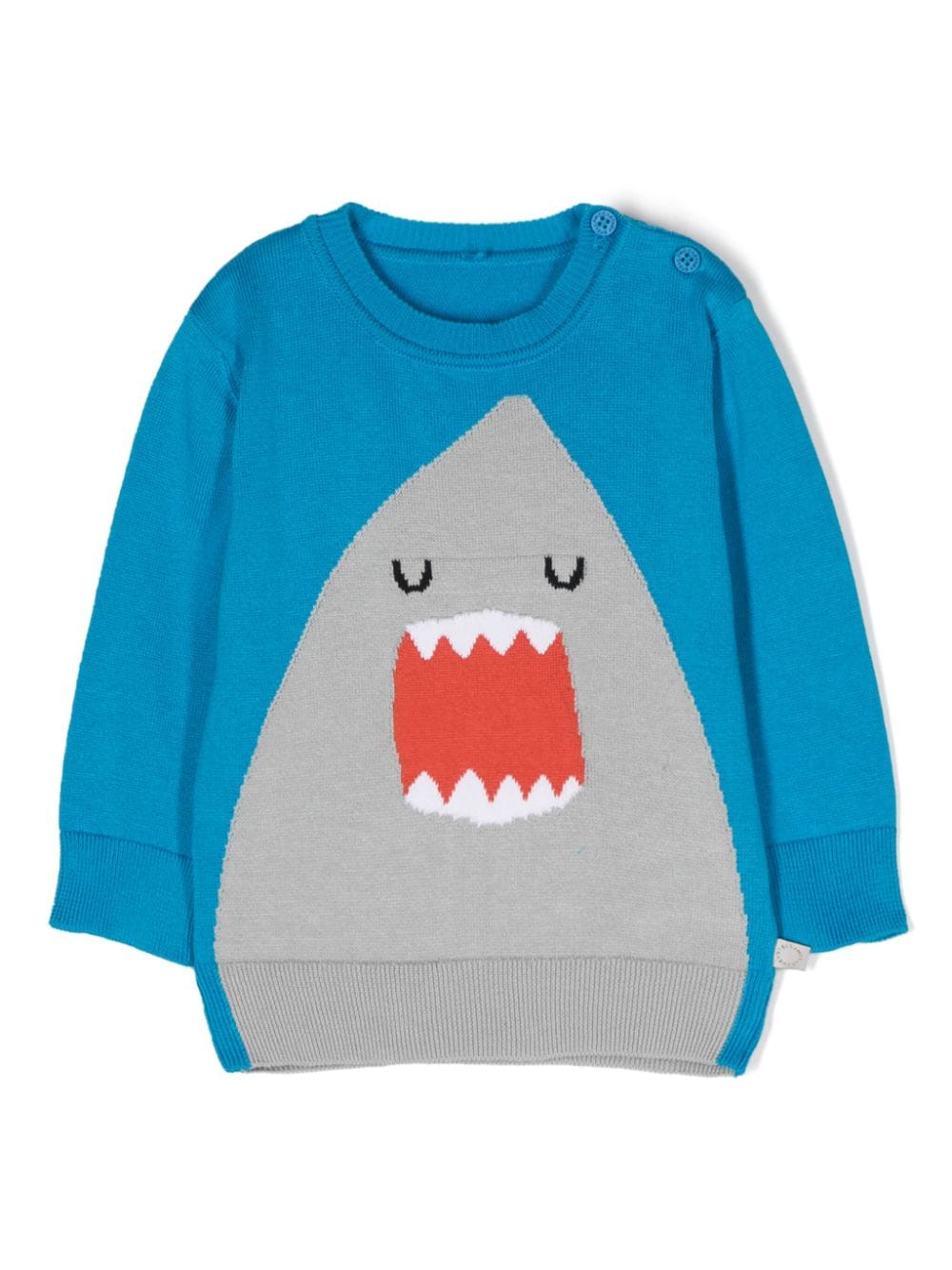 Stella McCartney Kids Shark-motif knitted jumper - Blue von Stella McCartney Kids