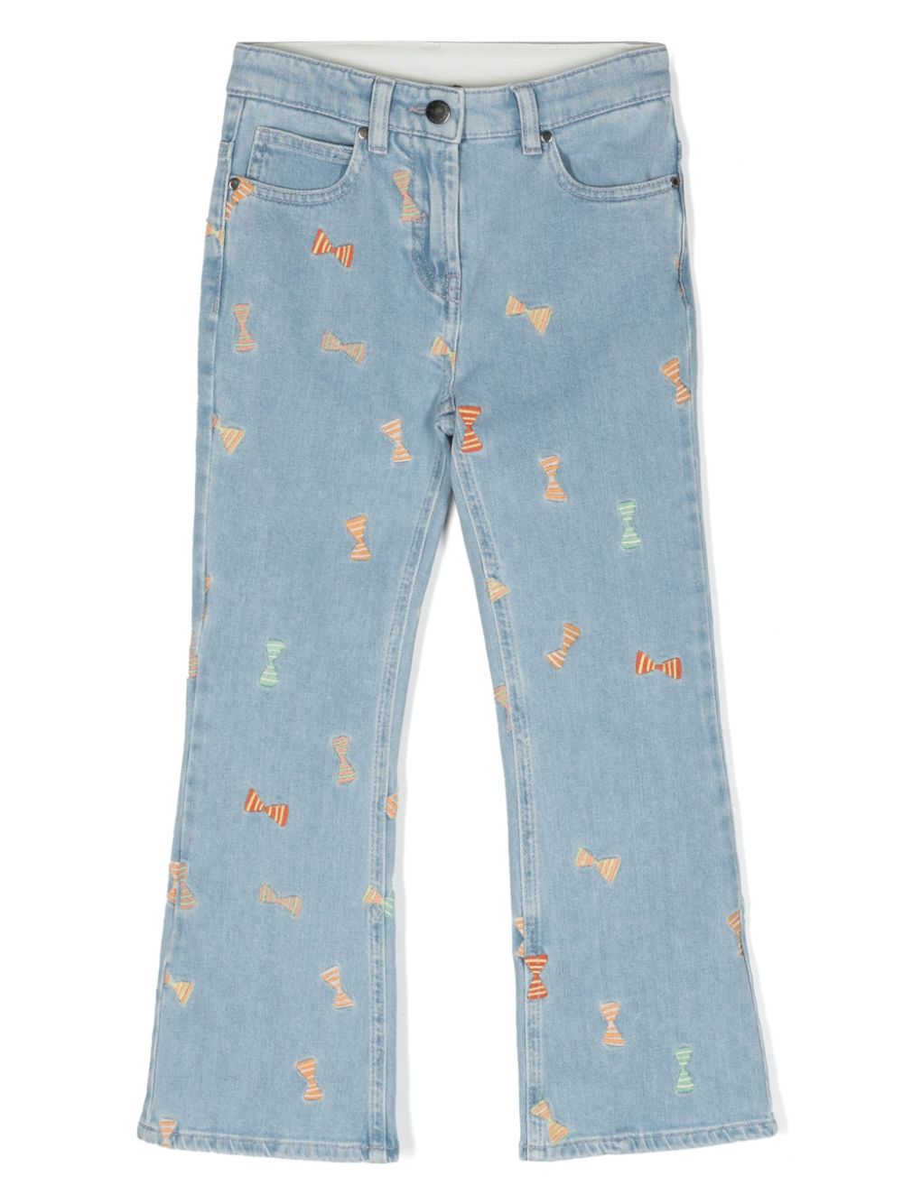 Stella McCartney Kids Striped Bow flared jeans - Blue von Stella McCartney Kids