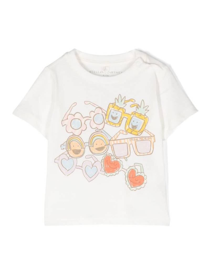 Stella McCartney Kids Sunglasses Doodle-print cotton T-shirt - White von Stella McCartney Kids