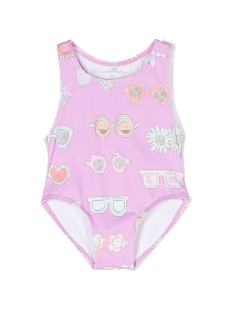 Stella McCartney Kids Sunglasses Doodle-print swimsuit - Pink von Stella McCartney Kids